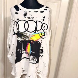 The Doors Double Sided Distressed Graphic Band Tee - White